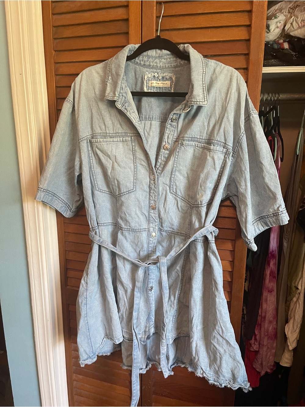 We The Free Faded Light Blue Denim dress
